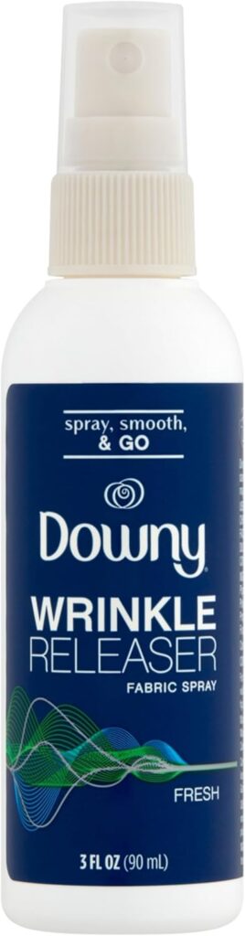Downy Wrinkle Releaser Spray All In One Wrinkle Release Spray Travel Size, Odor Eliminator, Static Remover Fabric Refresher  Ironing Aid for Clothes 3 Fl Oz (Pack of 2), Crisp Linen Scent