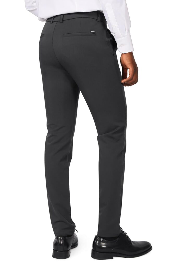 PlaidPlain Mens Stretch Dress Pants Slim Fit Skinny Suit Pants