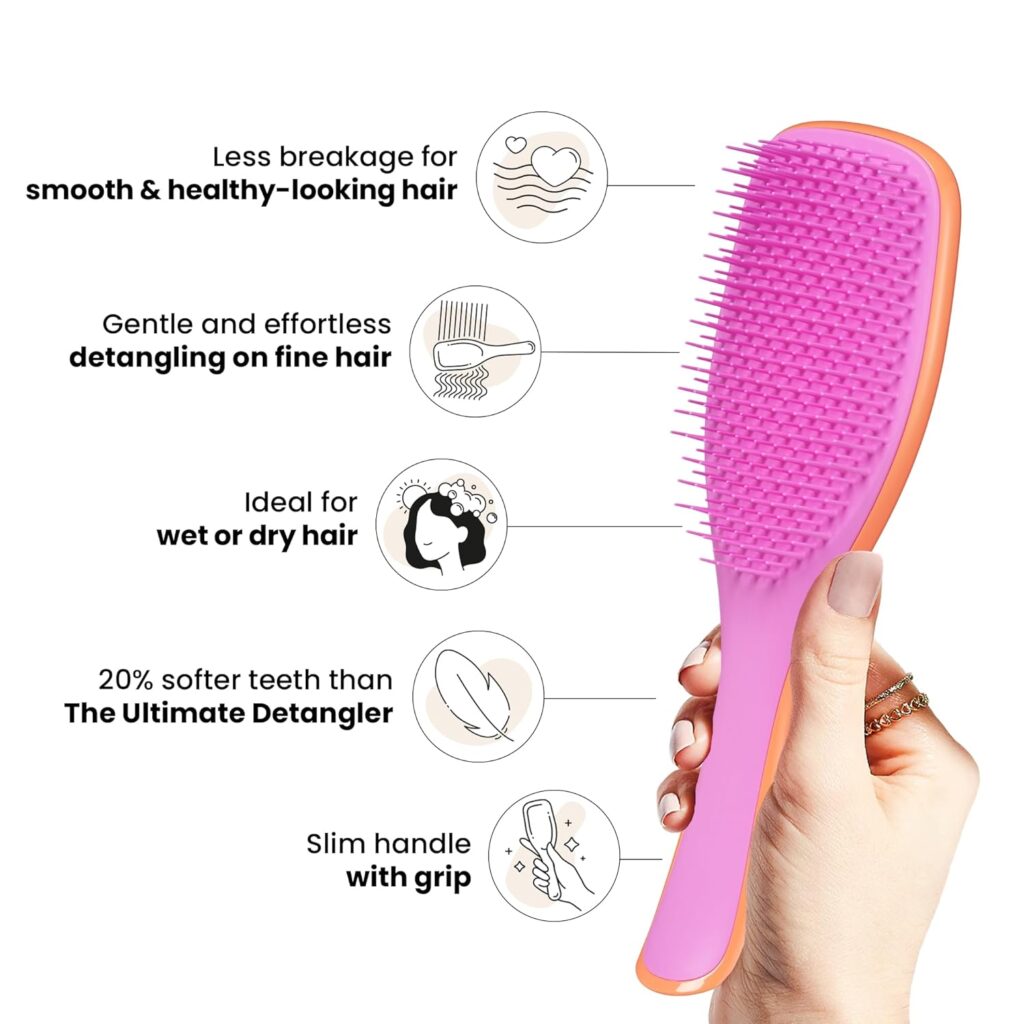 Tangle Teezer Ultimate Detangler Brush for Wet  Dry Hair, Eliminates Knots  Reduces Breakage for All Hair Types, Amazon Exclusive Apricot