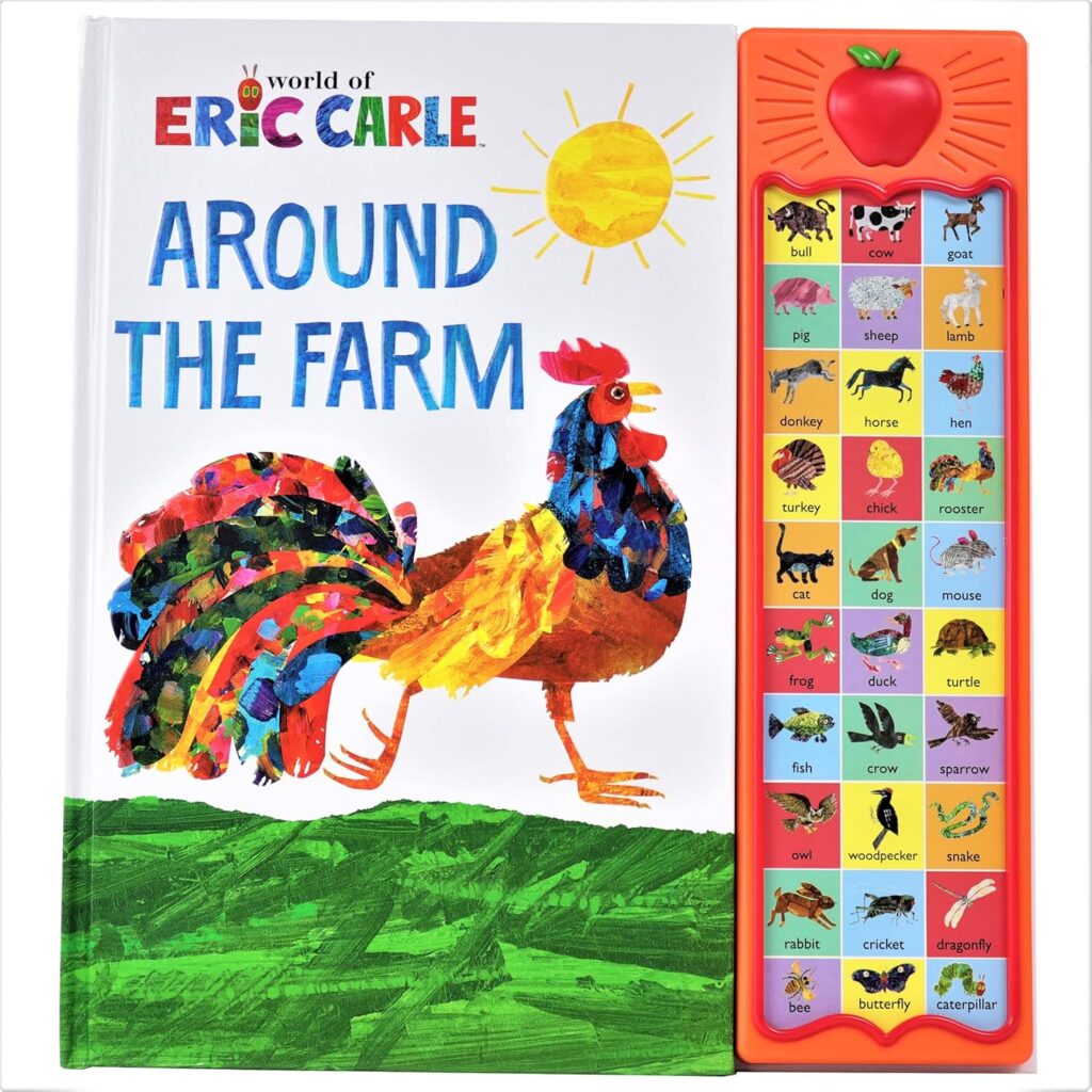 World of Eric Carle, Around the Farm 30-Button Animal Sound Book - Great for First Words - PI Kids      Hardcover – Sound Book, January 31, 2013